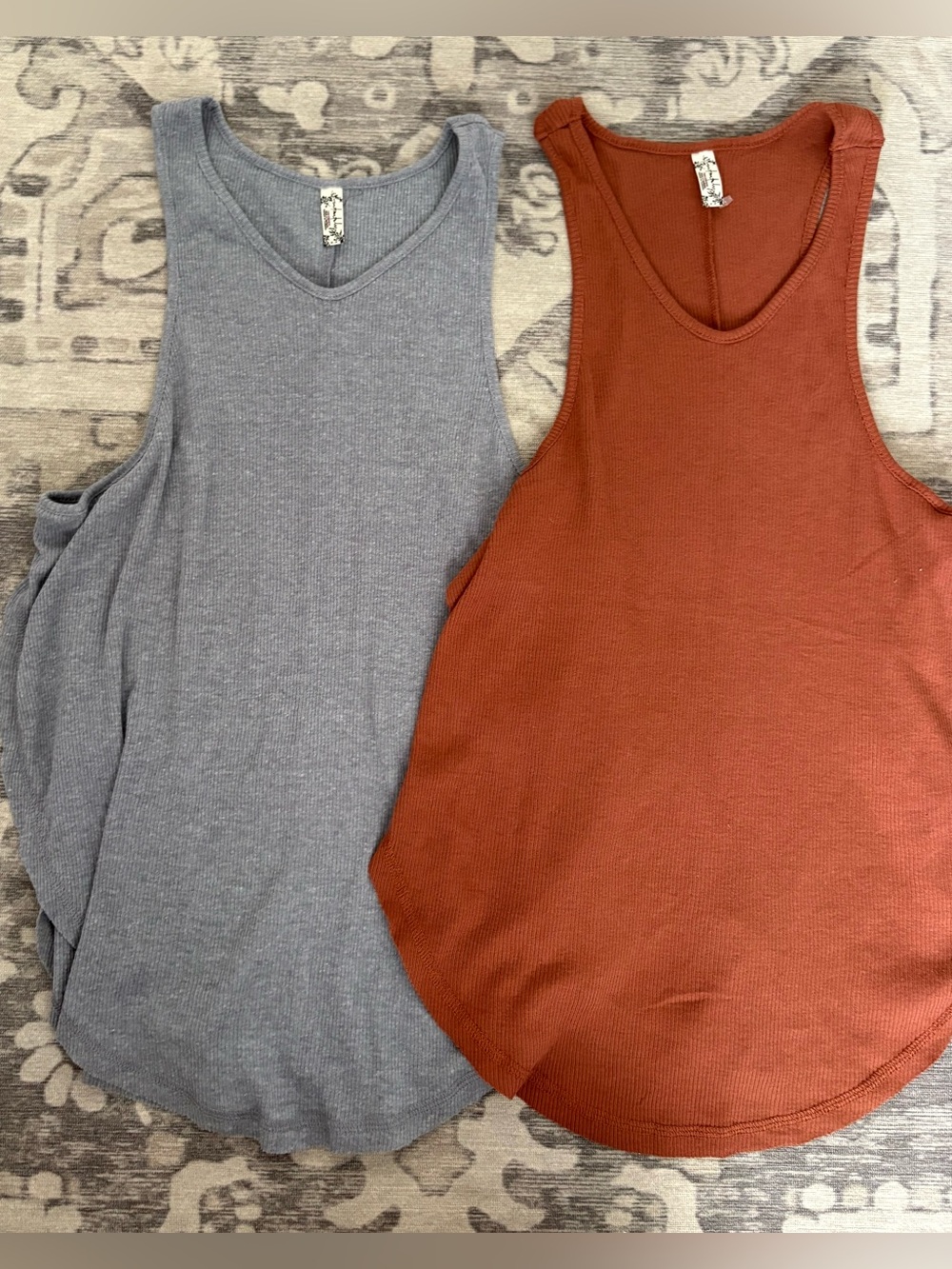 Free People Intimately NWOT Ribbed Tank Bundle Gray Rust Medium